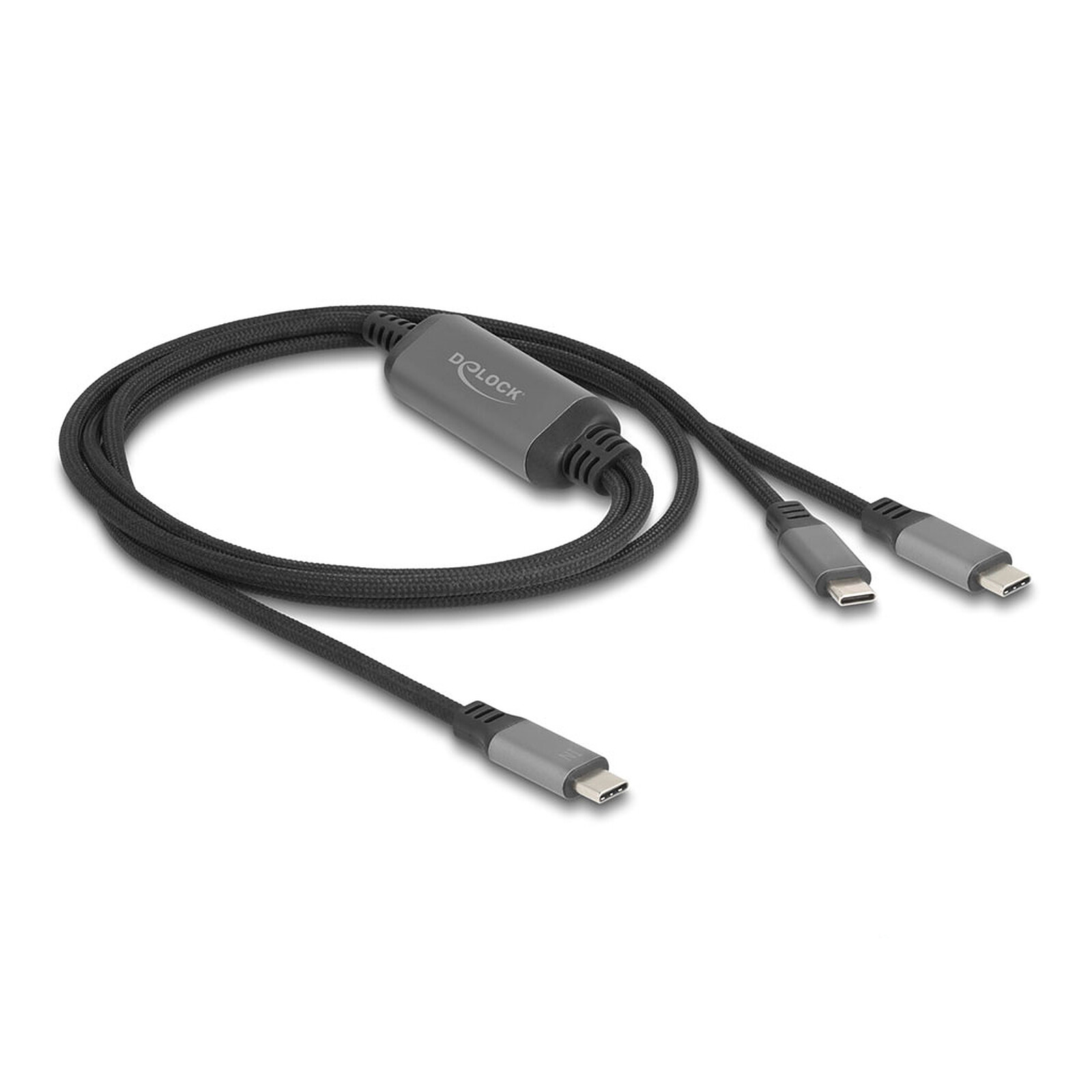 Cable de carga DeLock 1x USB-C a 2x USB-C con Power Delivery 3.0 100W 5A 1.2 m - Negro
