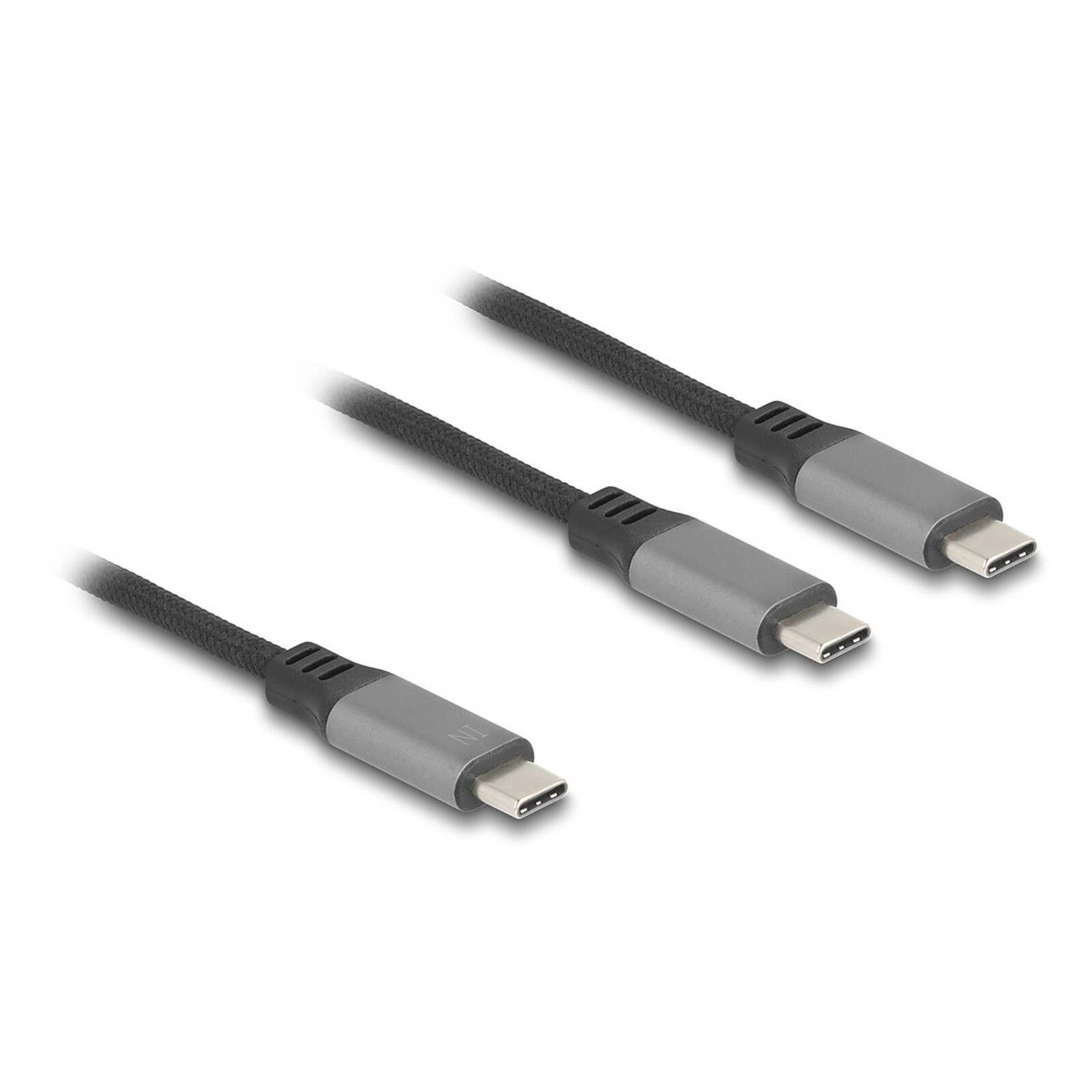 DeLock Charging cable 1x USB-C to 2x USB-C with Power Delivery 3.0 100W 5A 1.2 m - Black