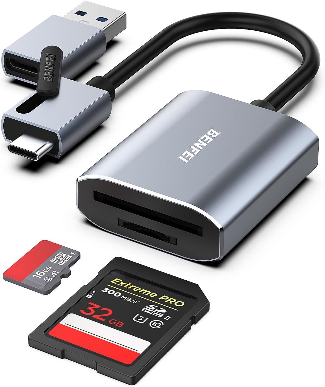 BENFEI Memory Card Reader, USB C/USB 3.0 SD/Micro SD Card Reader