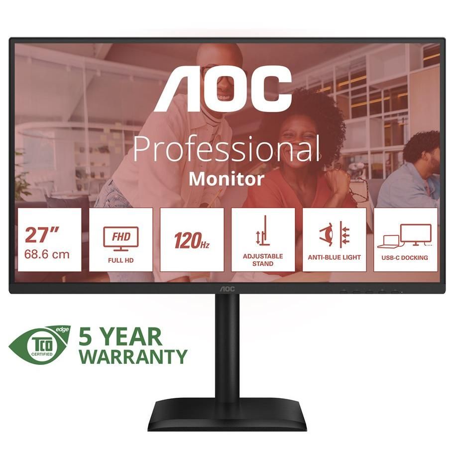 AOC 27E4CV - 27" LED Monitor - Full HD 1080p @ 120Hz - IPS - Black