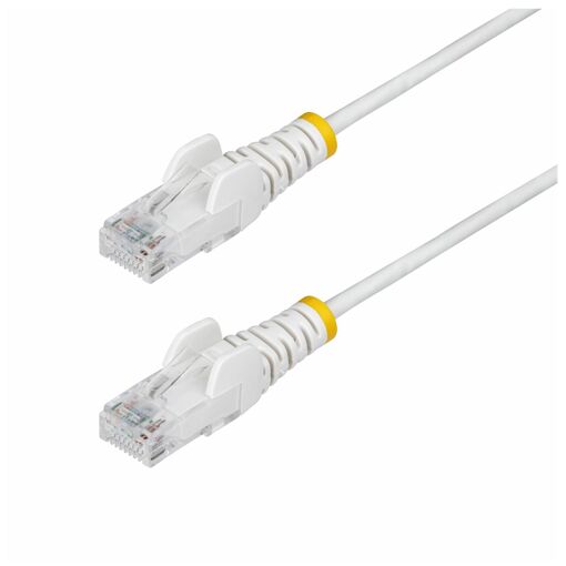 StarTech 2m White Slim CAT6 Ethernet Cable, Snagless, 28AWG