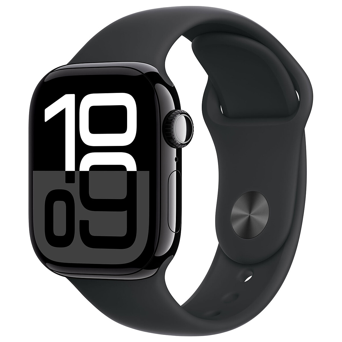 Apple Watch Series 10 GPS + Cellular 42 mm Aluminium Noir de Jais Bracelet Sport Noir M/L