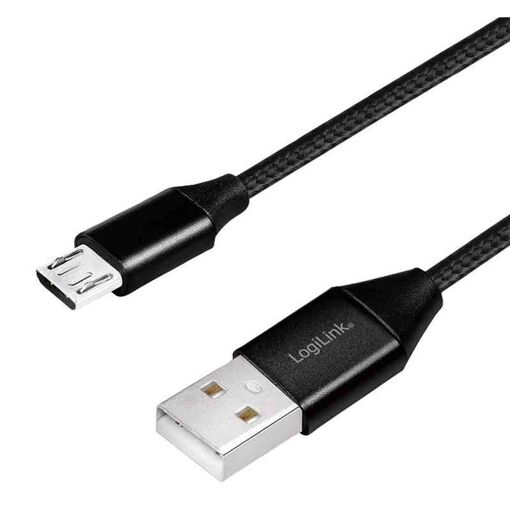 LogiLink USB 2.0 Cable, 0.3m, Black (USB-A to Micro USB)