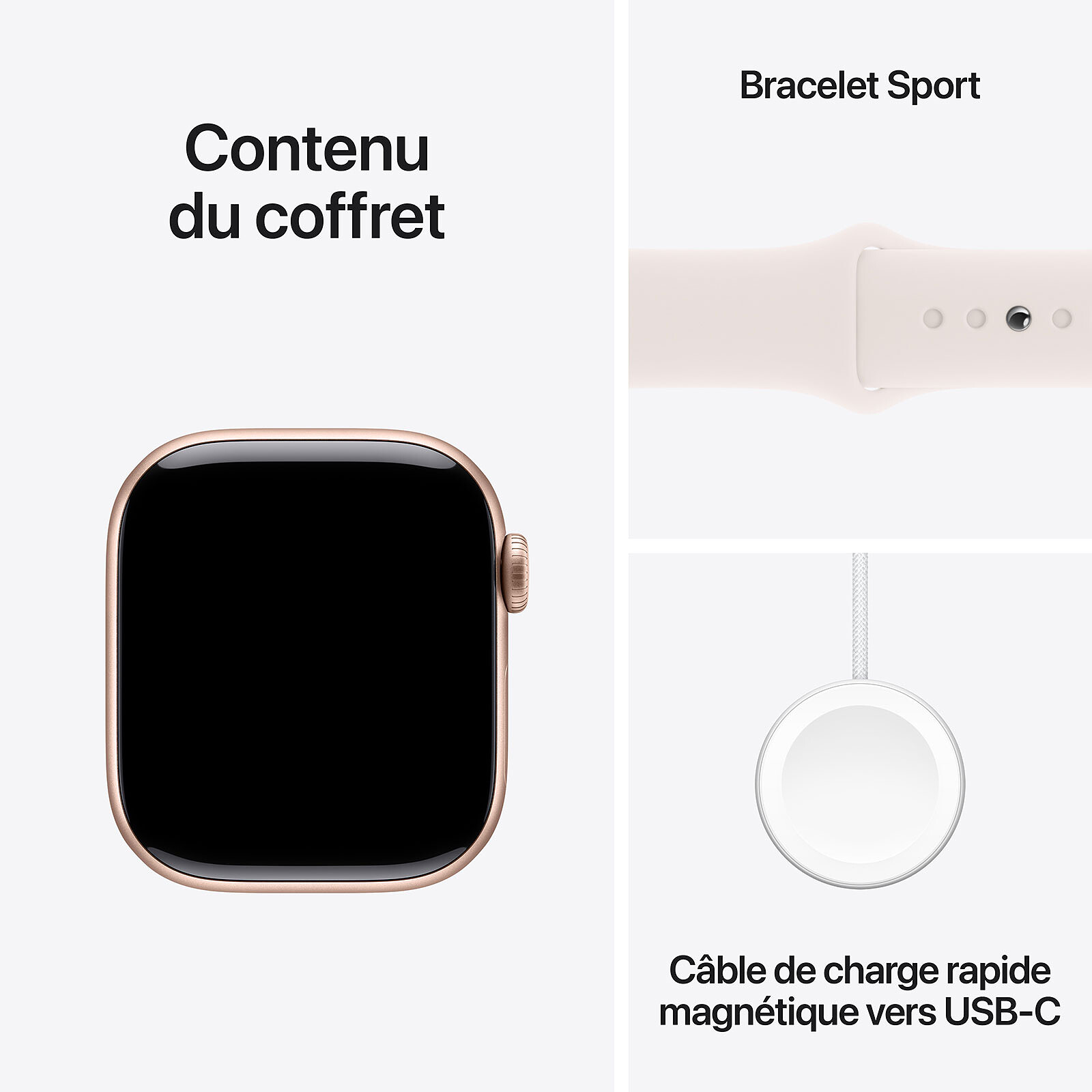 Apple Watch Series 10 GPS 42 mm Aluminium Rose Gold Sport Wristband S/M 