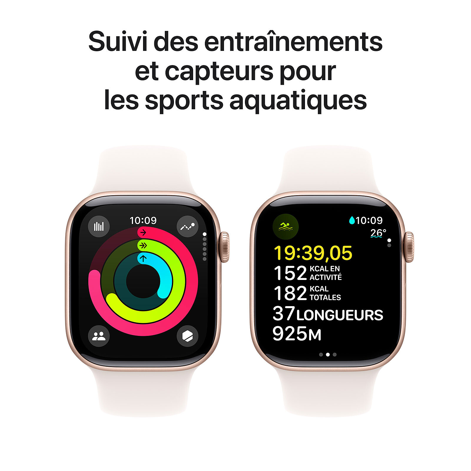 Apple Watch Series 10 GPS 42 mm Aluminium Rose Gold Sport Wristband S/M 