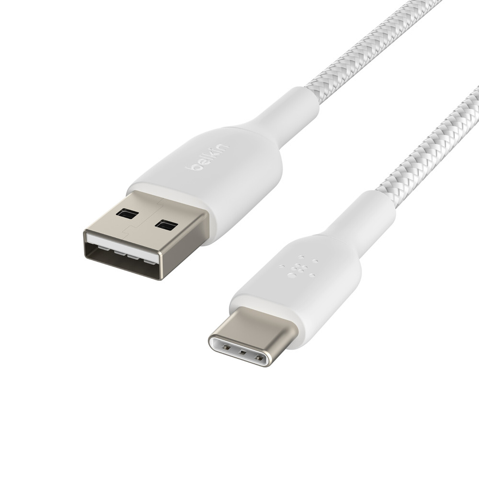 Belkin Braided USB-C to USB-A Cable (White) - 2m