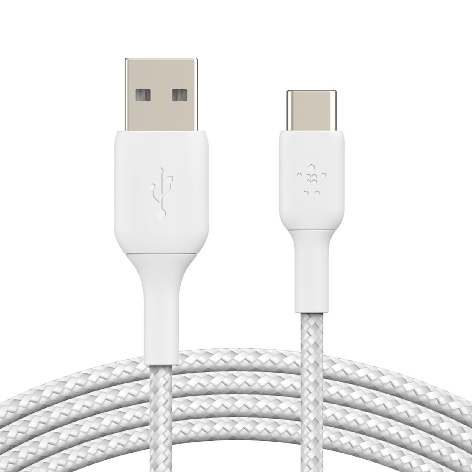 Belkin Braided USB-C to USB-A Cable (White) - 2m