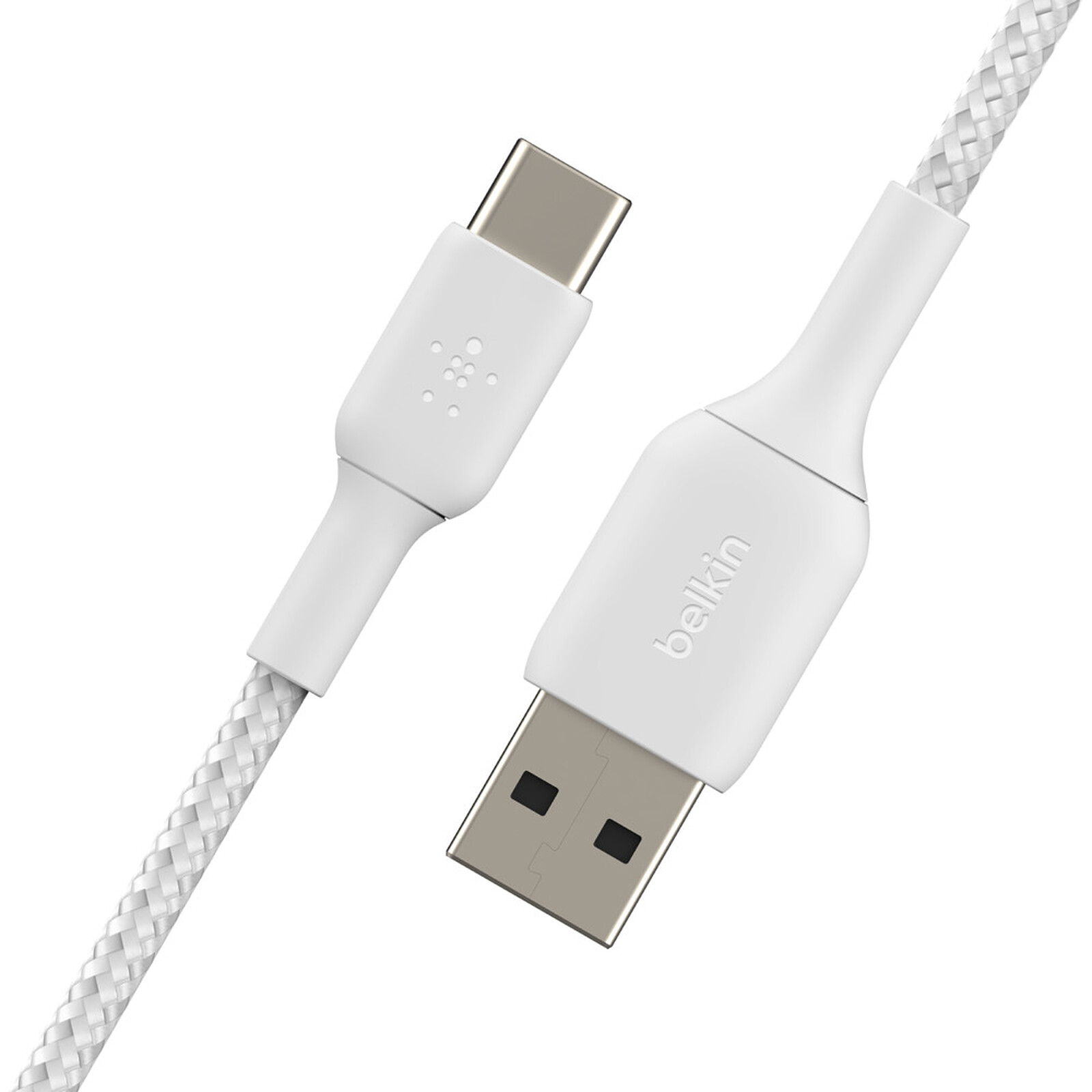 Belkin Braided USB-C to USB-A Cable (White) - 2m