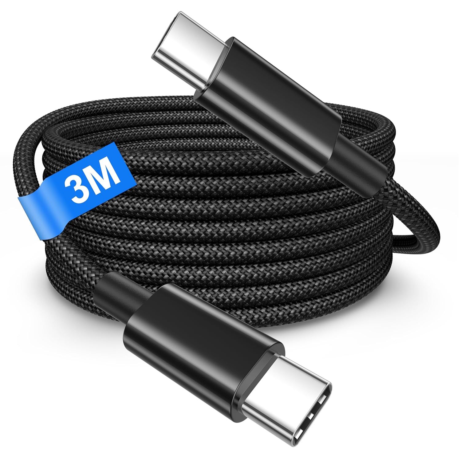 TYE USB-C to USB-C 3M Cable, 100W Quick Charger for iPhone 16/15 Pro Max, Samsung Galaxy S25/S24/S23, Pixel 7, iPad Pro, MacBook