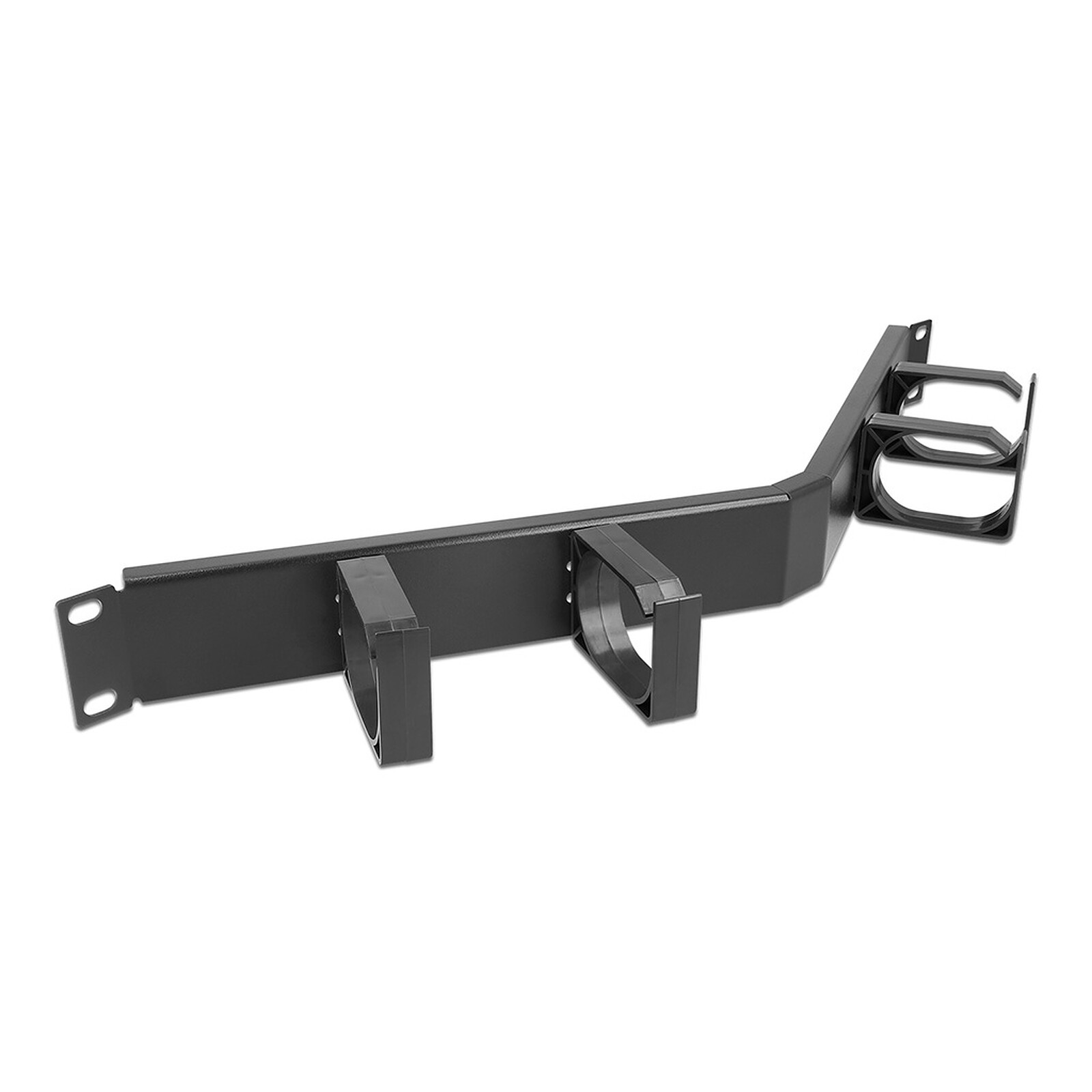 DeLock 1U cable management panel with 4 hooks, angled, for 19" network cabinet