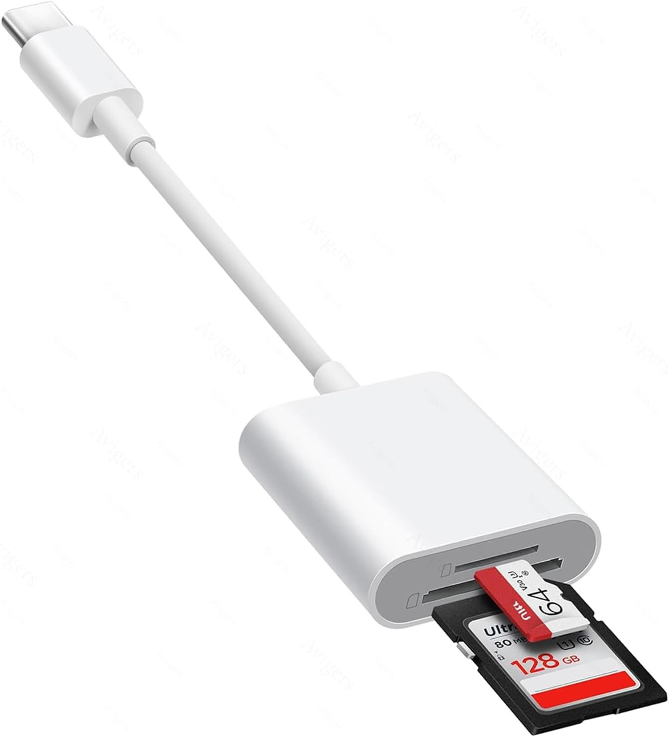 SD Card Reader for iPhone 15/16, iPad, MacBook, Mac, Camera (USB-C Port), 2 Slots, SD/Micro SD Cards, Plug and Play