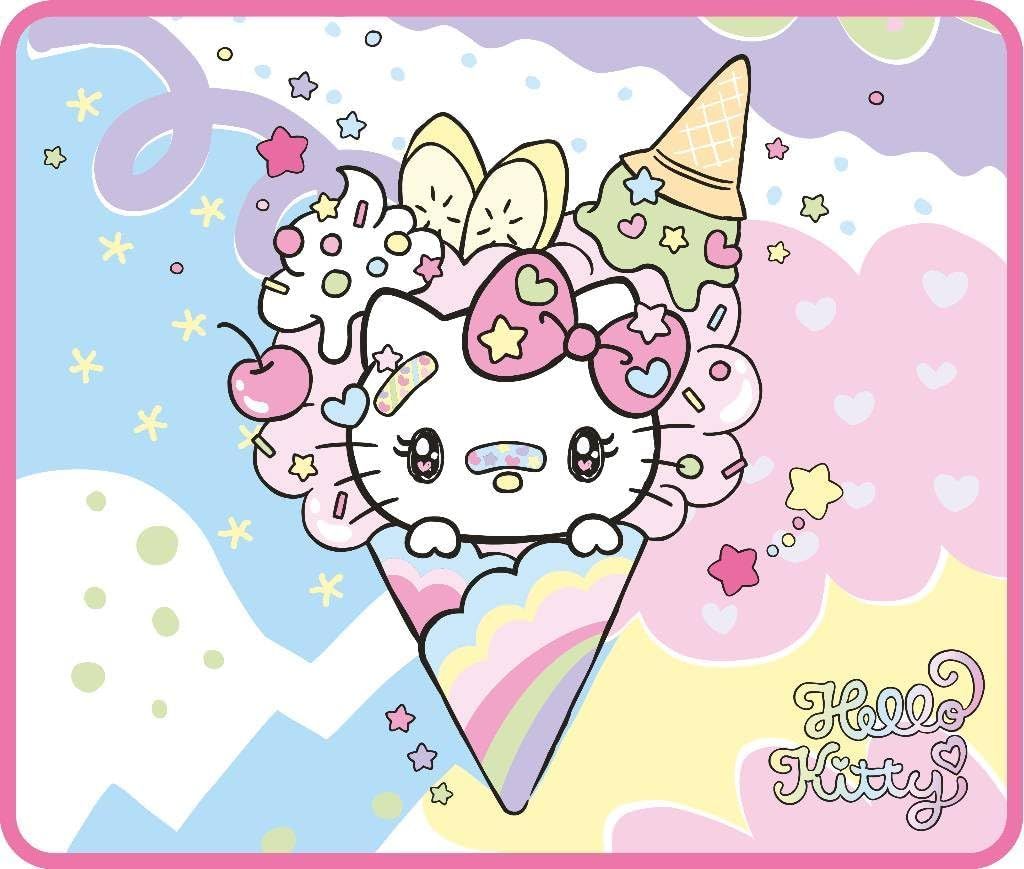 Hello Kitty Gaming Mouse Pad - 32x27cm, Microfibre, Anti-Slip Rubber Base, Ice Pattern