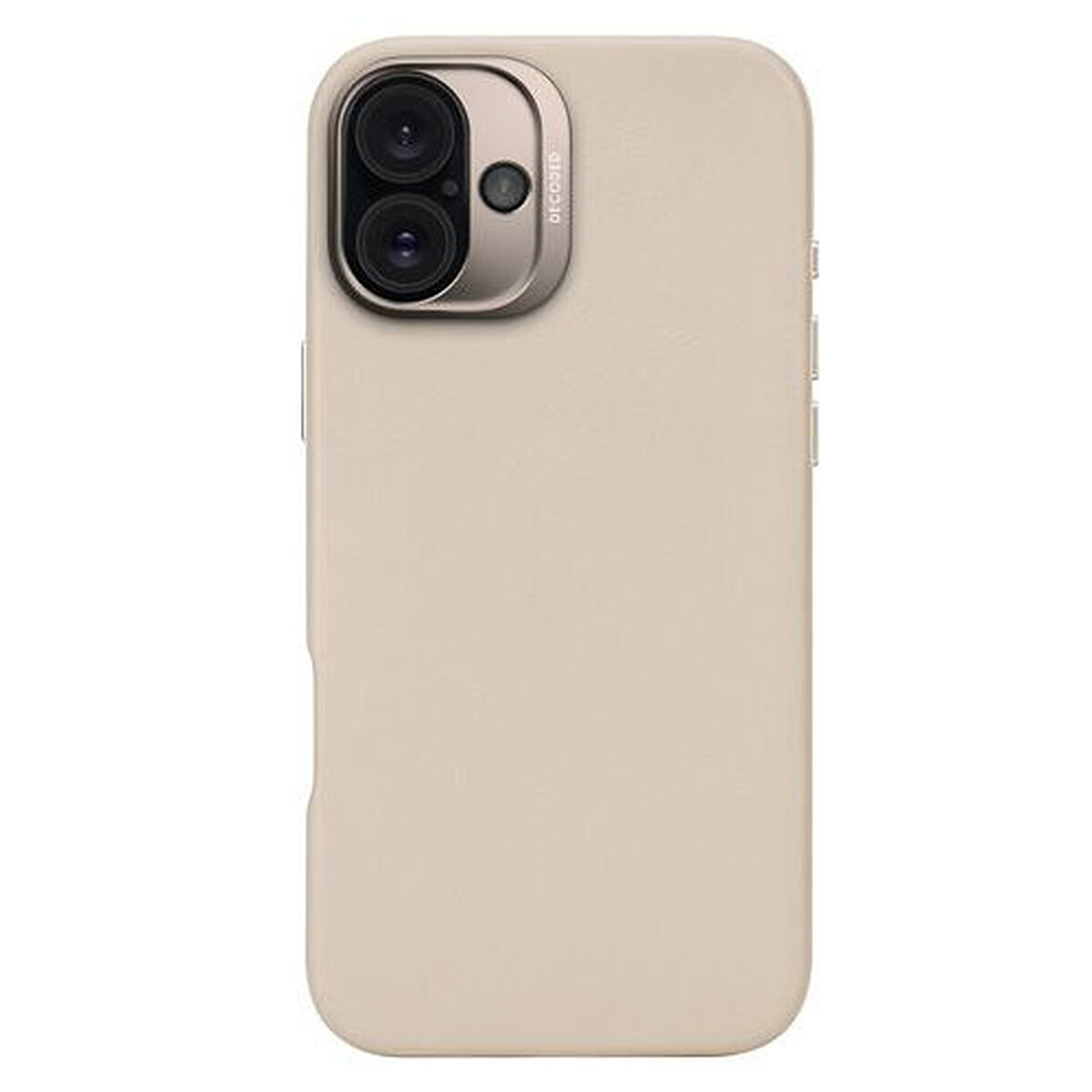 DECODED Coque en cuir pour iPhone 16 Plus Beige