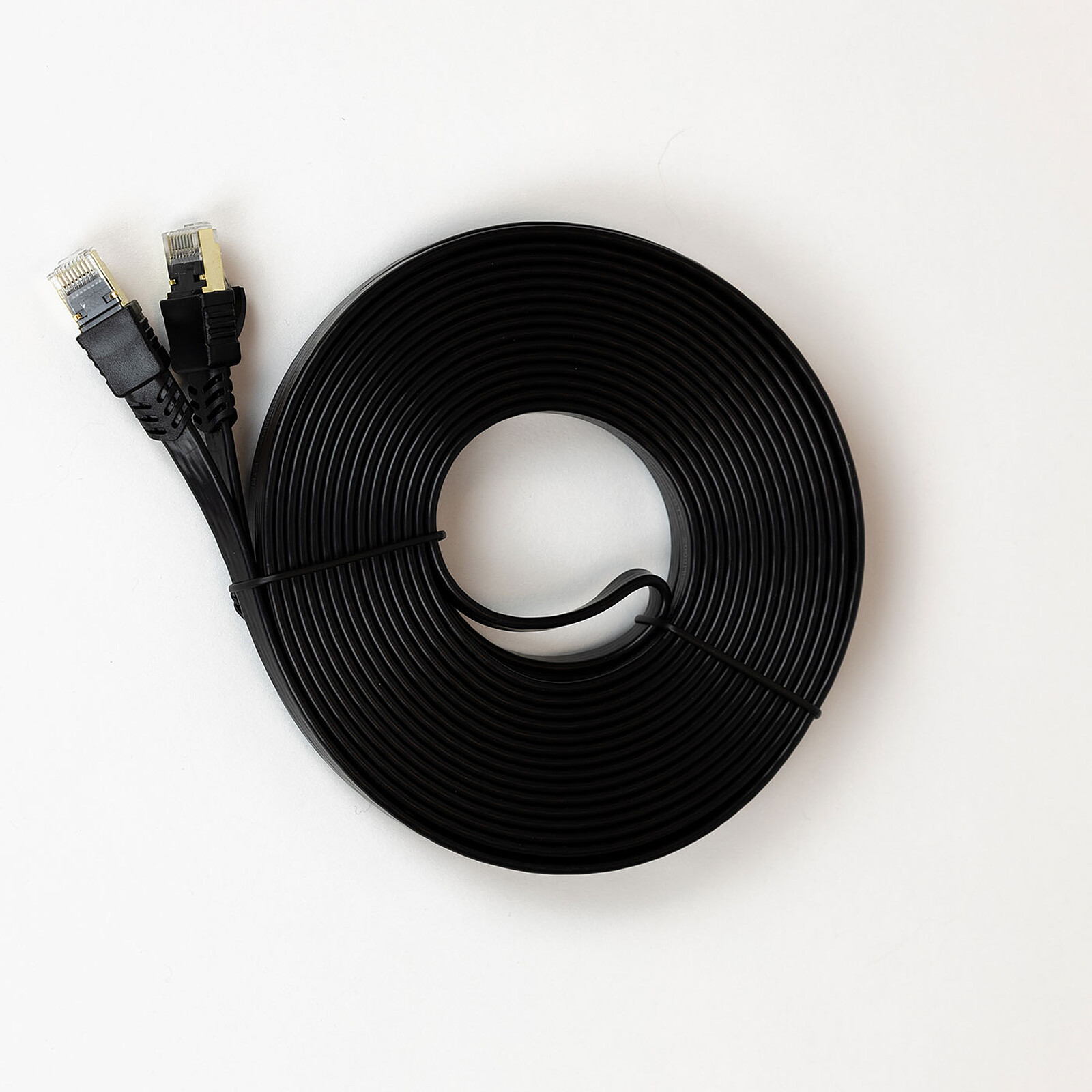 Textorm RJ45 Flat Cable CAT 8.1 U/FTP - male/male - 10 m - Black