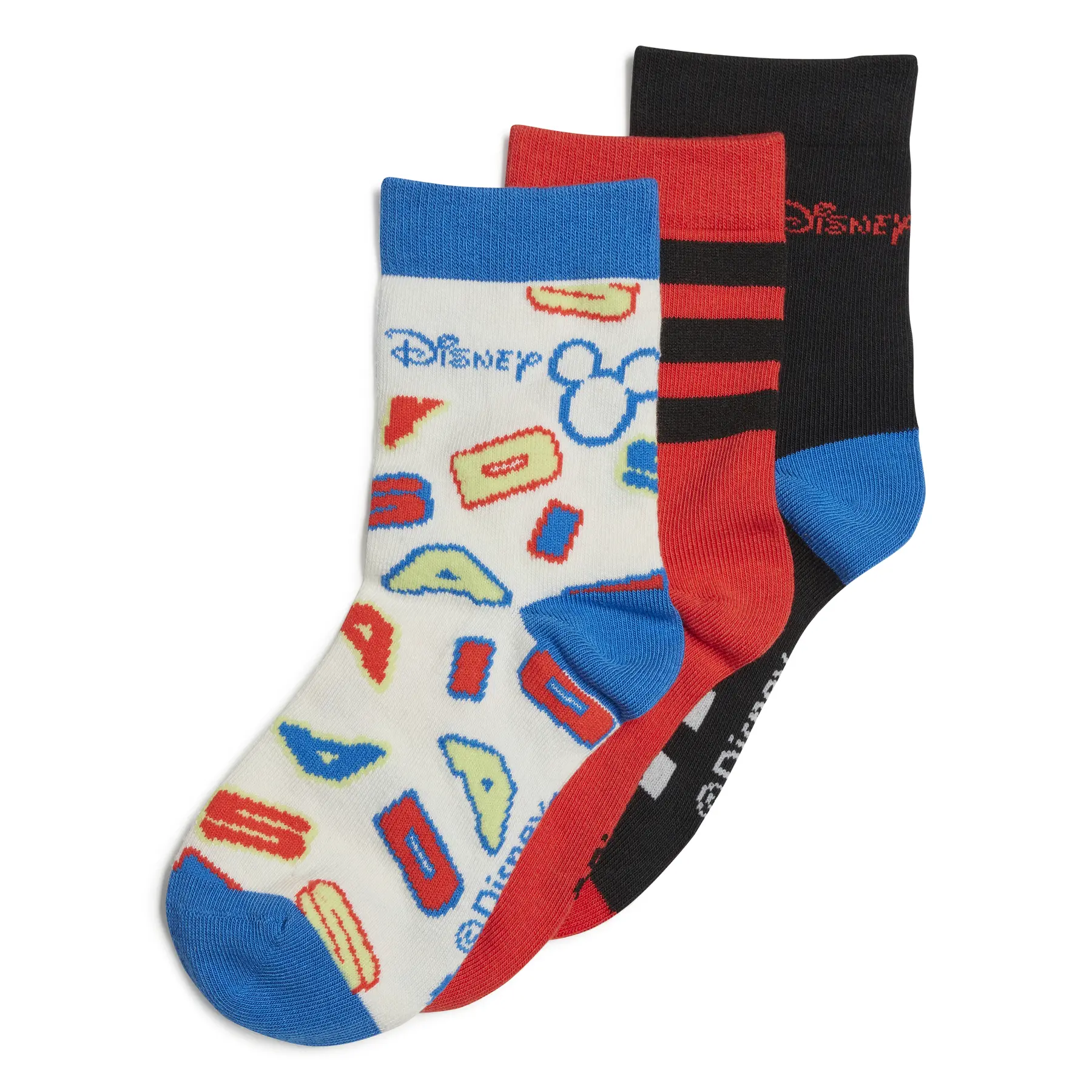 Adidas Children's Mid-Calf Socks with Mickey Mouse Design (3 Pack)