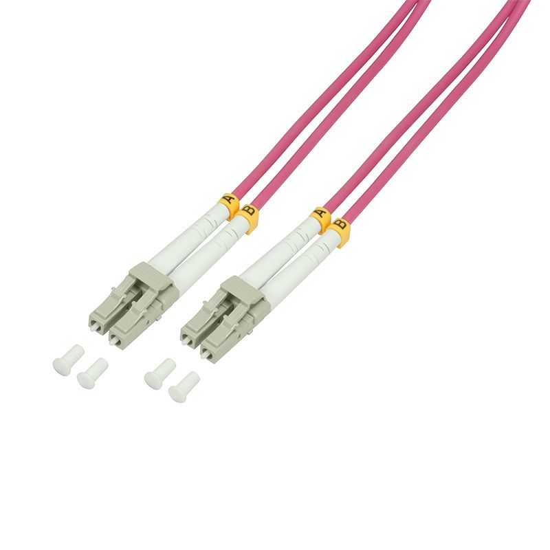 2direct Multimode Fiber Optic Cable - 50m LC/UPC to LC/UPC, OM4, 50/125 Microns, Duplex, Halogen-Free, Violet