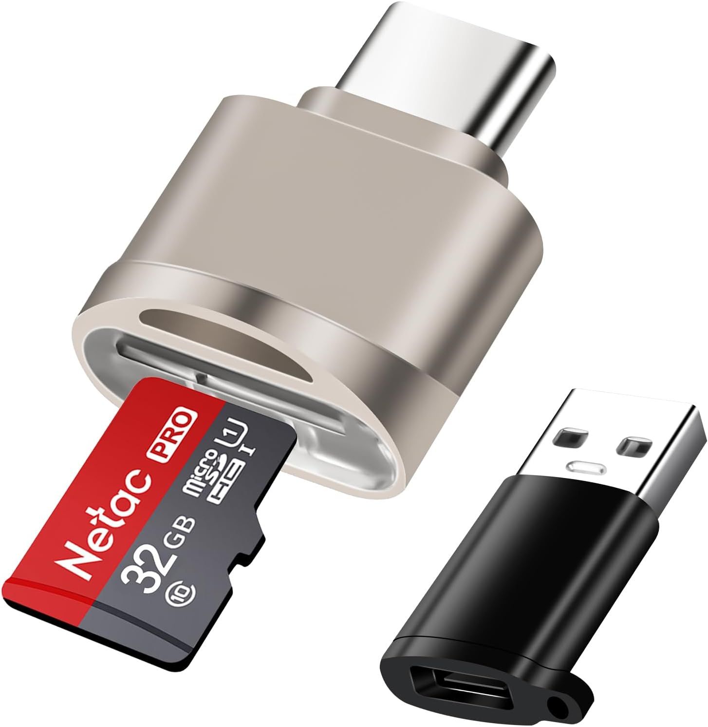 Micro SD Card Reader with USB C Adapter