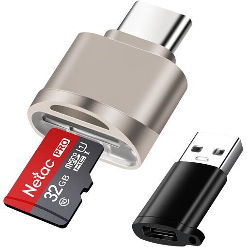 Lecteur de carte Micro SD avec adaptateur USB C