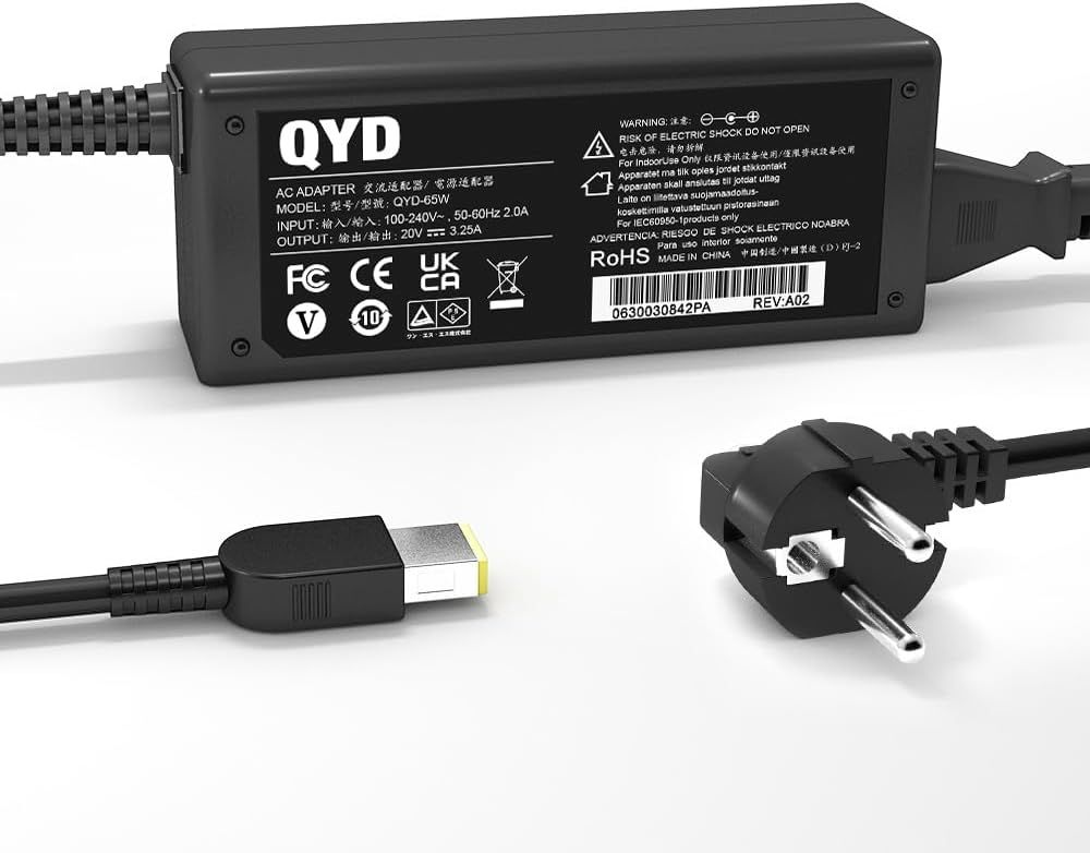 Cargador Qyd de 65W para Lenovo ThinkCentre M73, M93p y otros