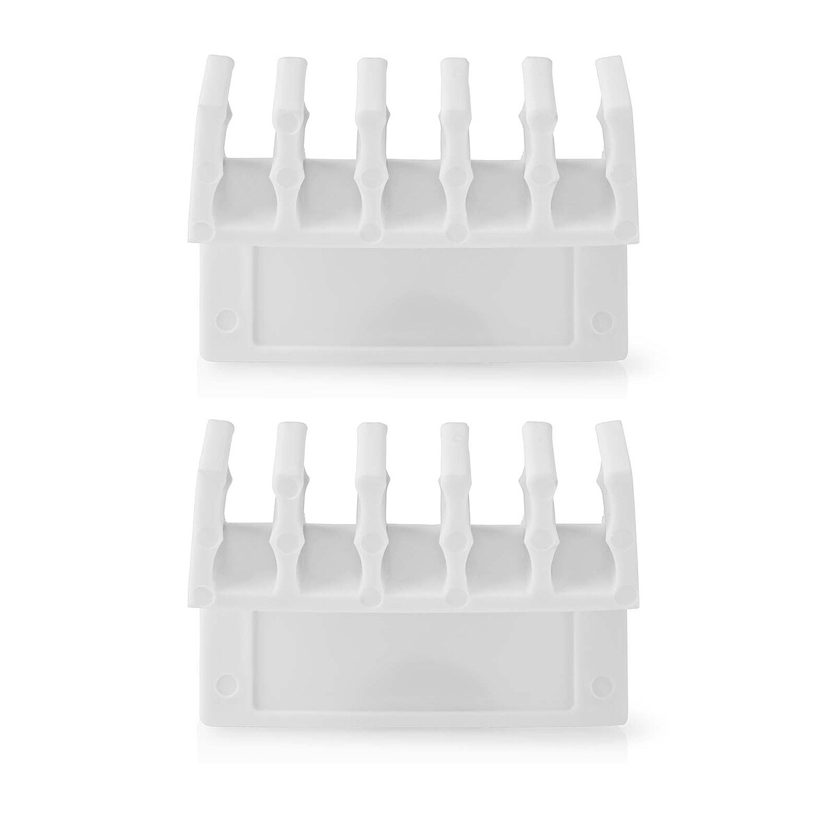 Nedis Lot de 2 Clips de câbles Click & Go - 5 slots jusqu'à 7.1 mm - Blanc