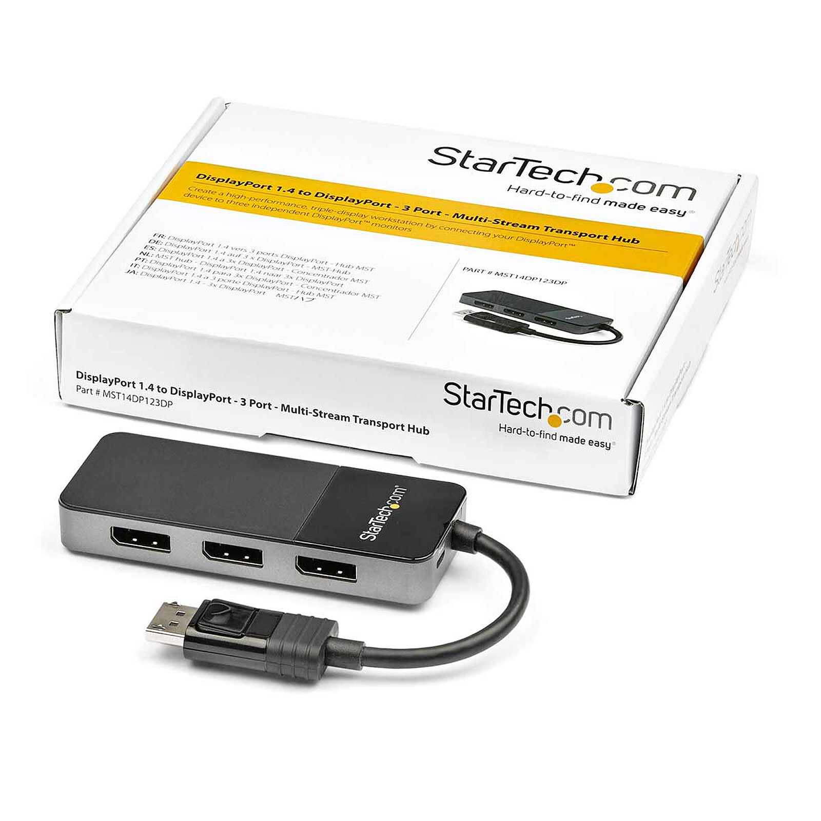StarTech.com 3-Port DisplayPort 1.4 Multi-Display Adapter