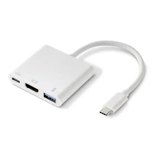 Renkforce USB Hub - 3 Ports - USB 3.2 Gen 1 Type-C & HDMI - White