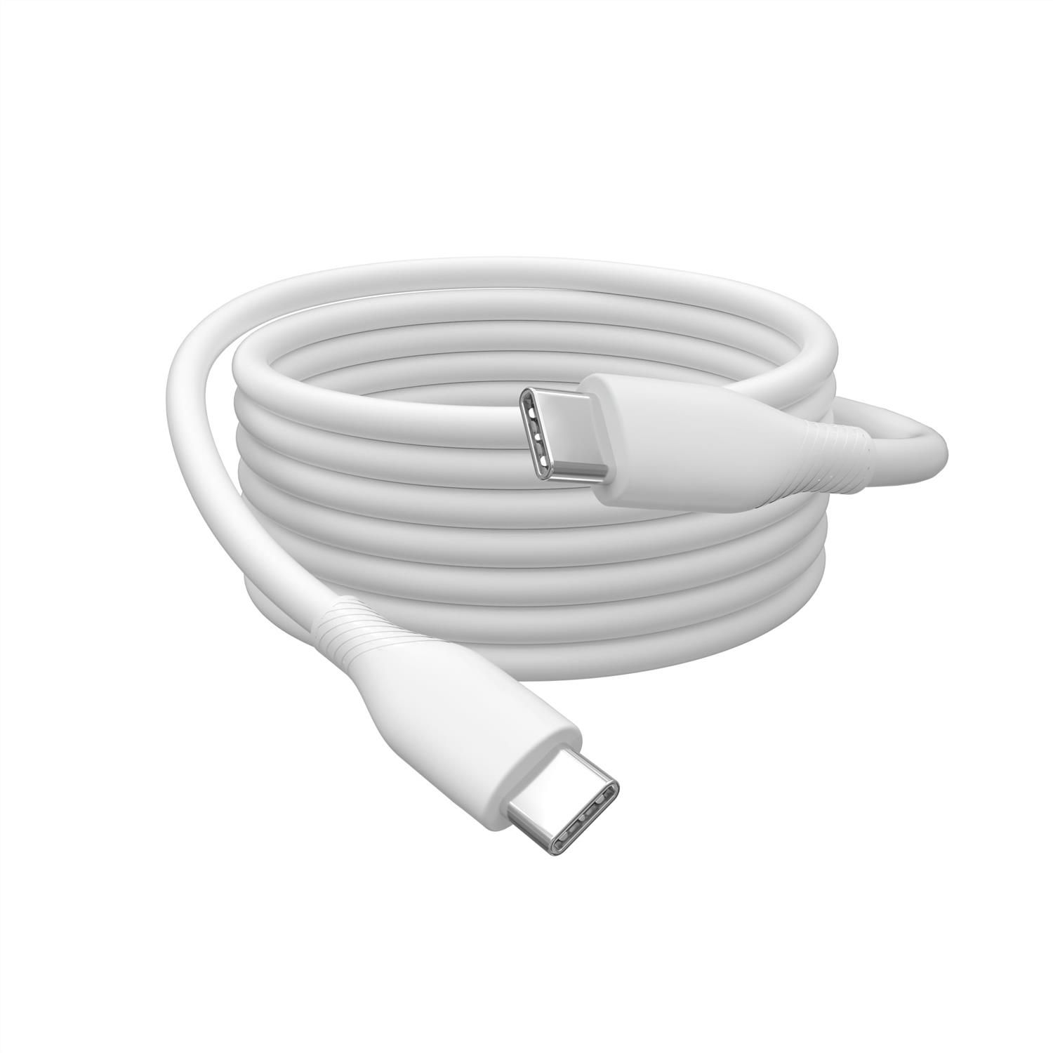 Digitus 0.5m USB Type-C to Type-C Cable - 480 Mbit/s, 60W, Flexible Silicone, White