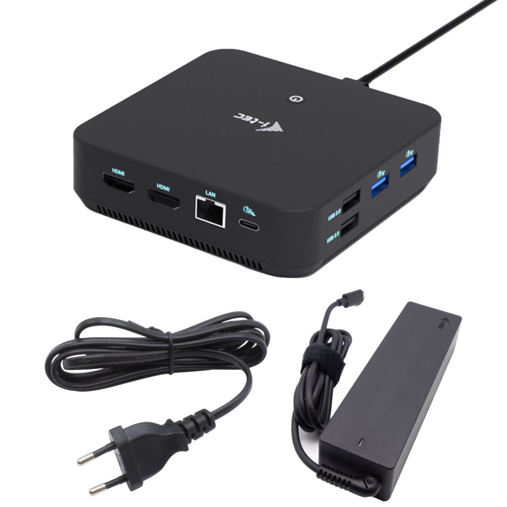 Estación de carga i-Tec USB-C - 2 HDMI, DP++, Ethernet 1Gbps, 100W