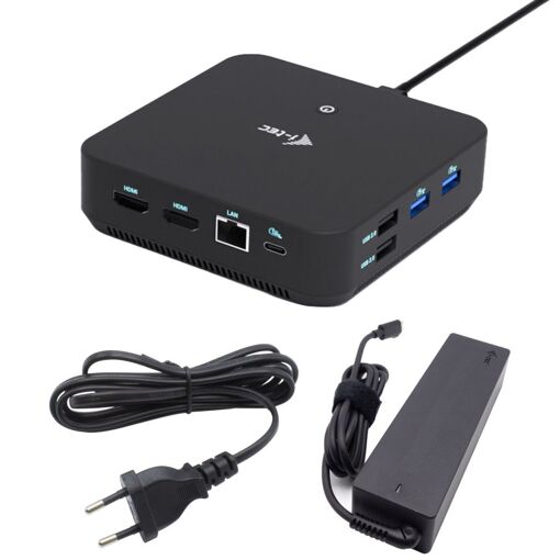 Station d'accueil i-Tec USB-C - 2 HDMI, DP++, Gigabit Ethernet, 100W