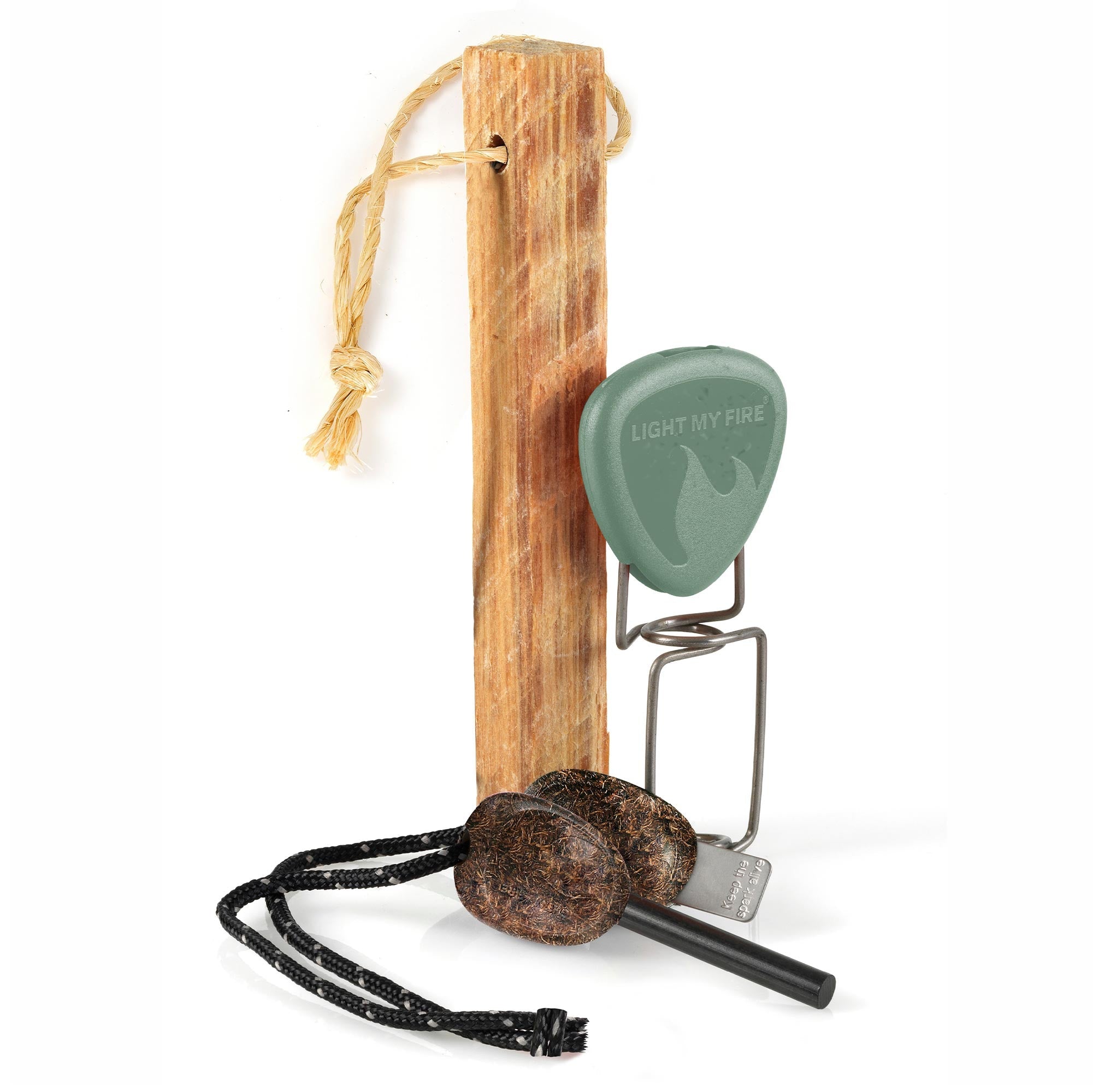 Kit d'allumage de feu Light My Fire Bio - Vert sablé coquillage - Bleu