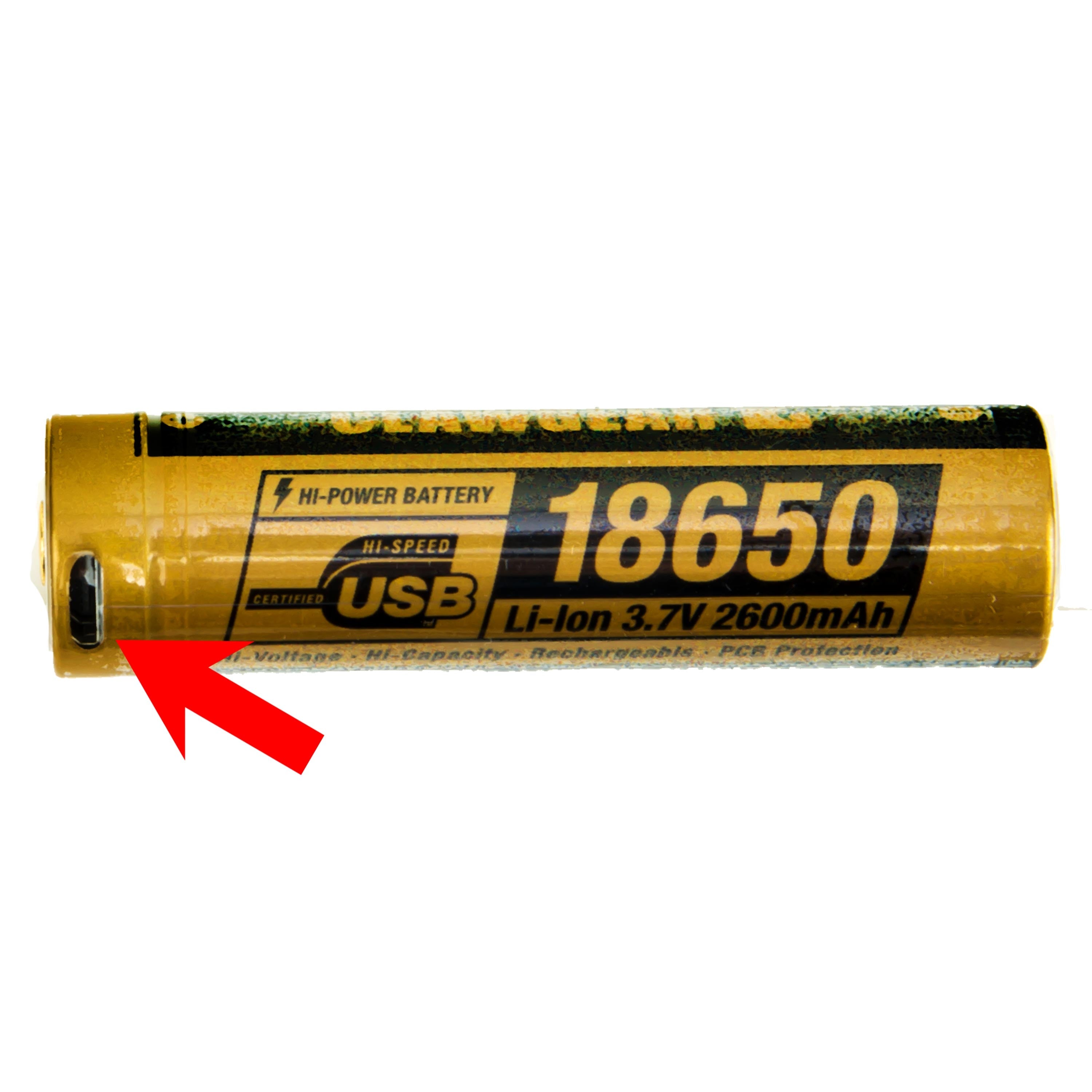 Batterie Clawgear 18650 - 3,7 V, 2600 mAh, Micro USB