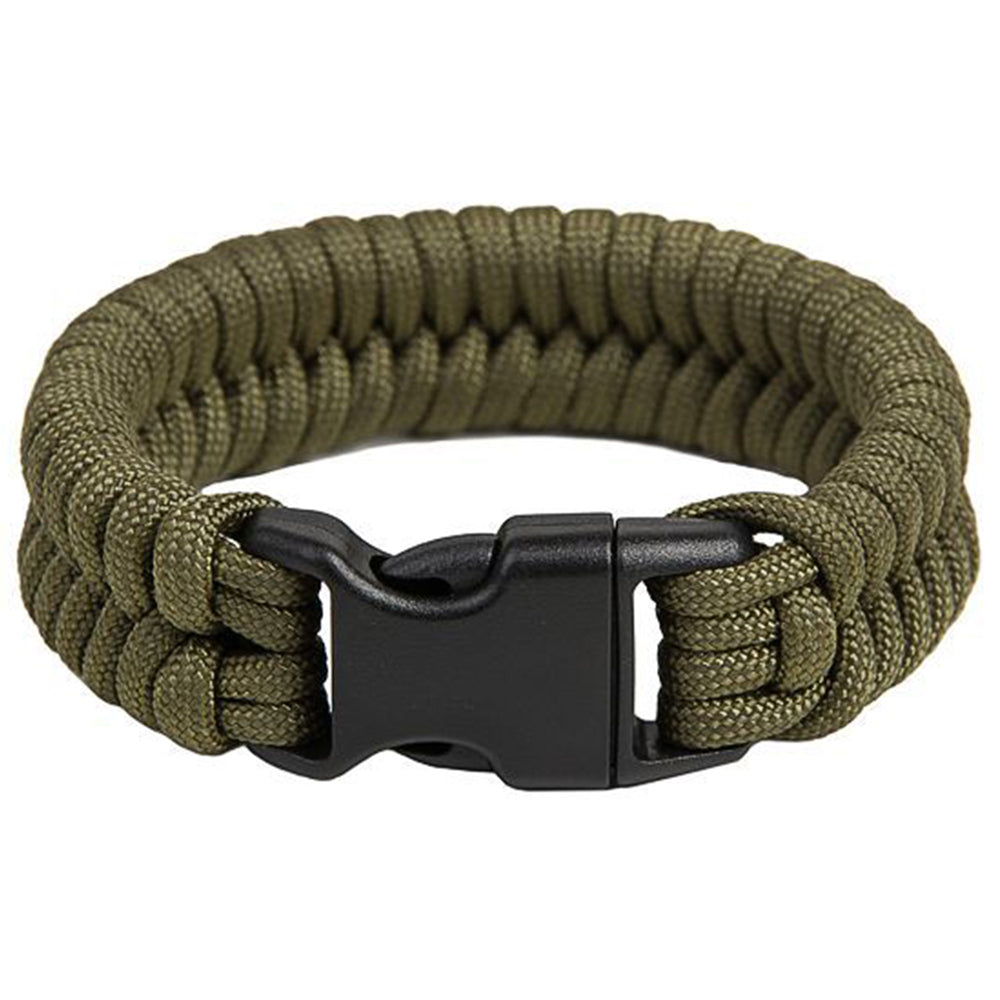 Brazalete de cuerda de paracaídas EDCX - Verde militar / Negro - Tamaño L