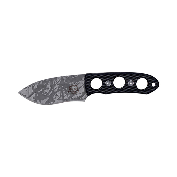 Couteau de cou MP9 - Lame de 7,8 cm en acier inoxydable, chaîne noire et étui en kydex de qualité