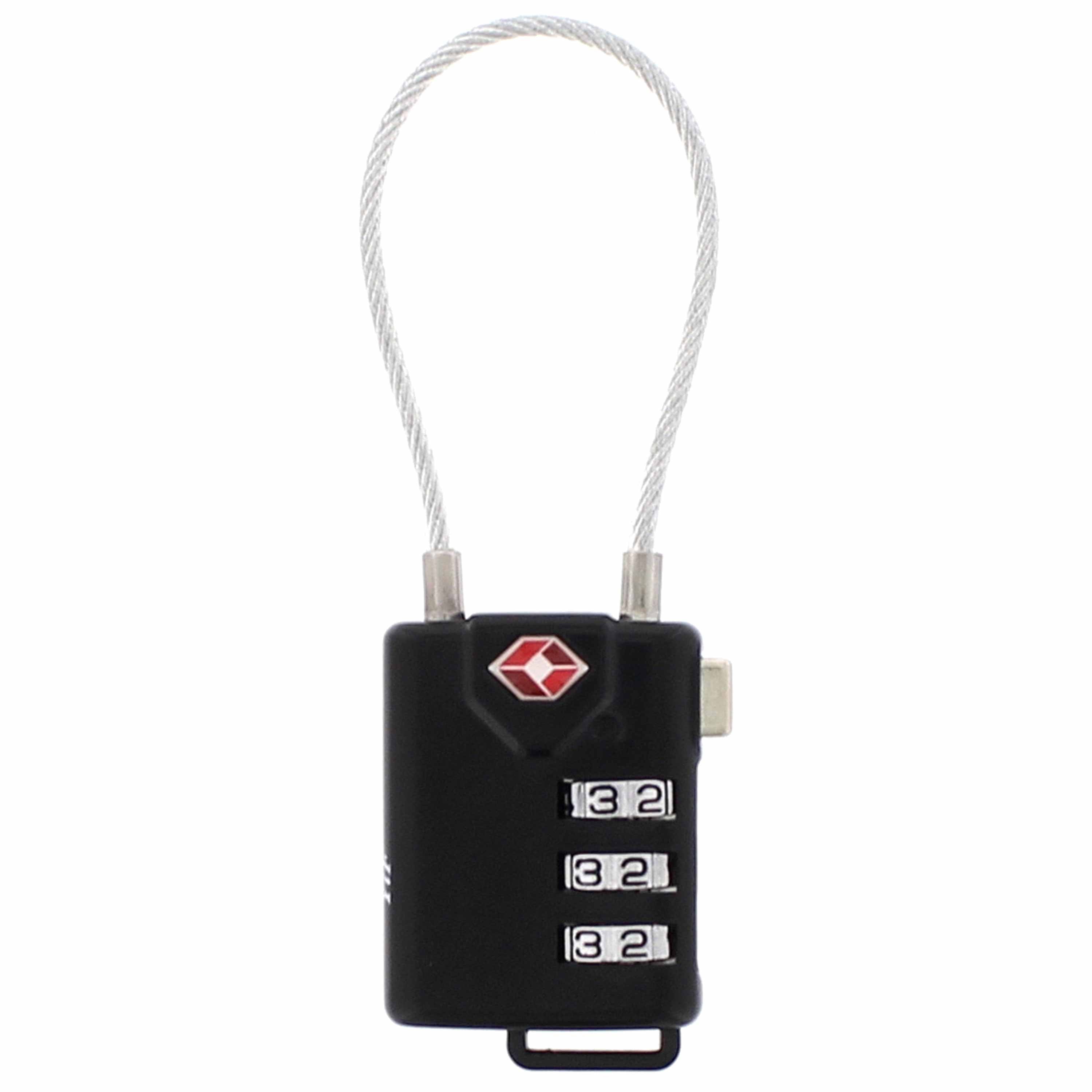 Cadenas à câble en acier TSA avec code à 3 chiffres