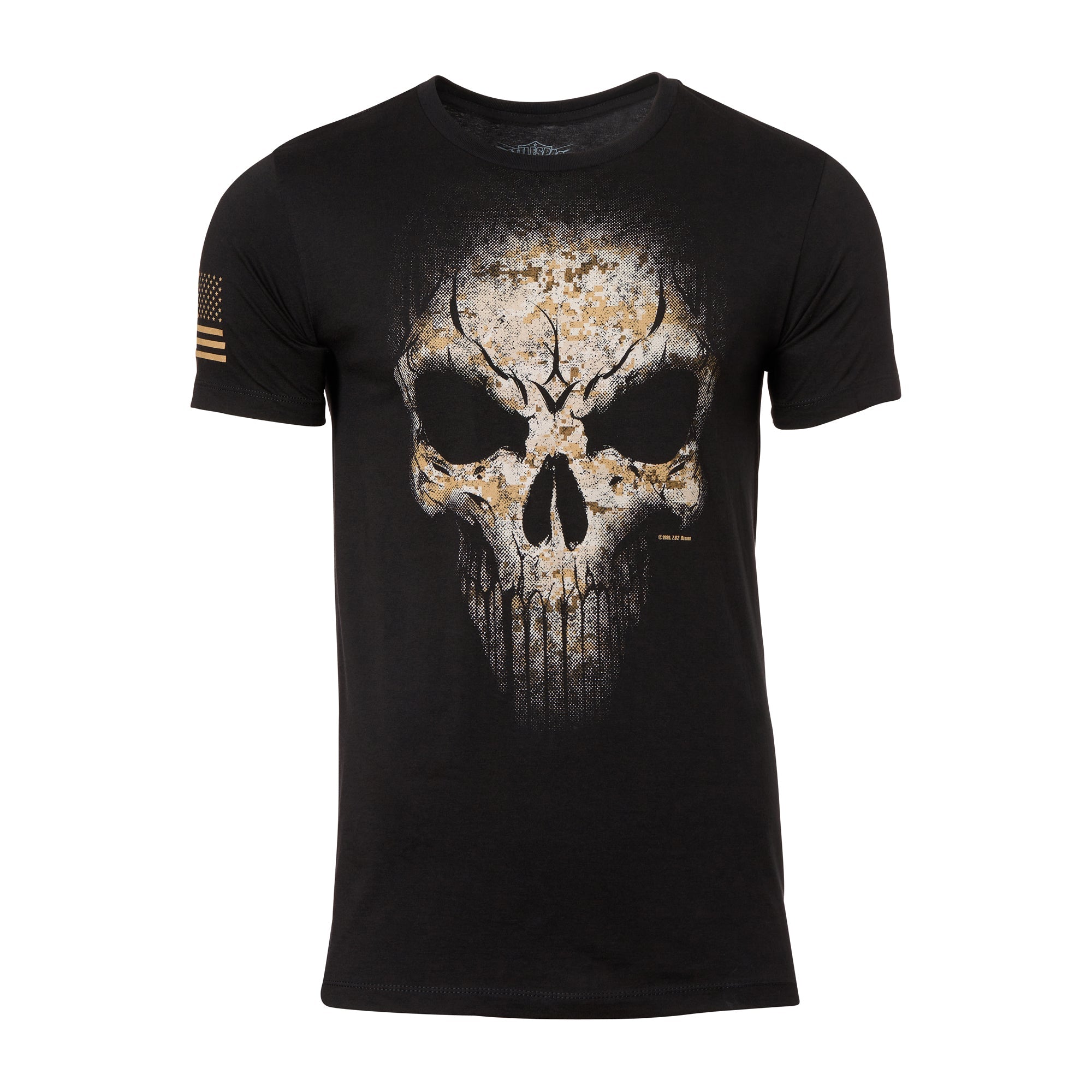 USMC Desert Marpat Skull T-Shirt - Marpat Woodland, Size M