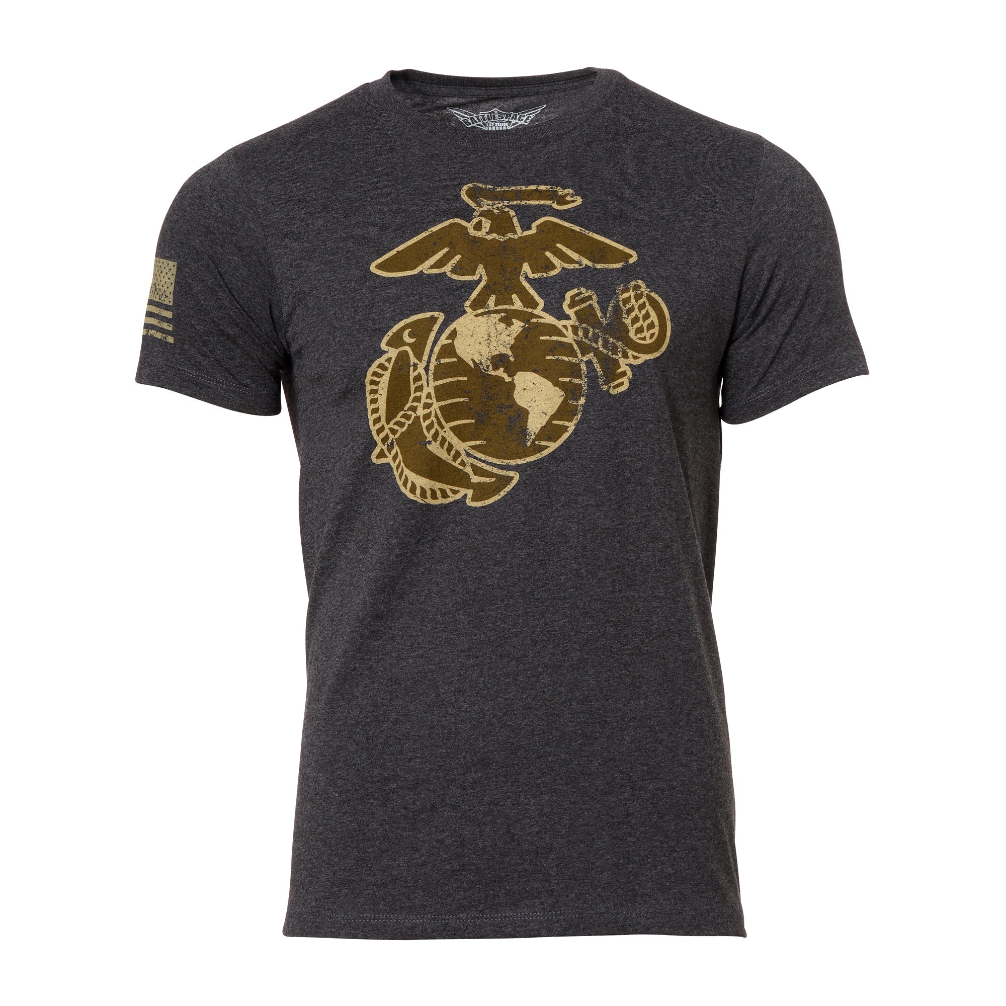USMC EGA Distressed T-Shirt - Black/S