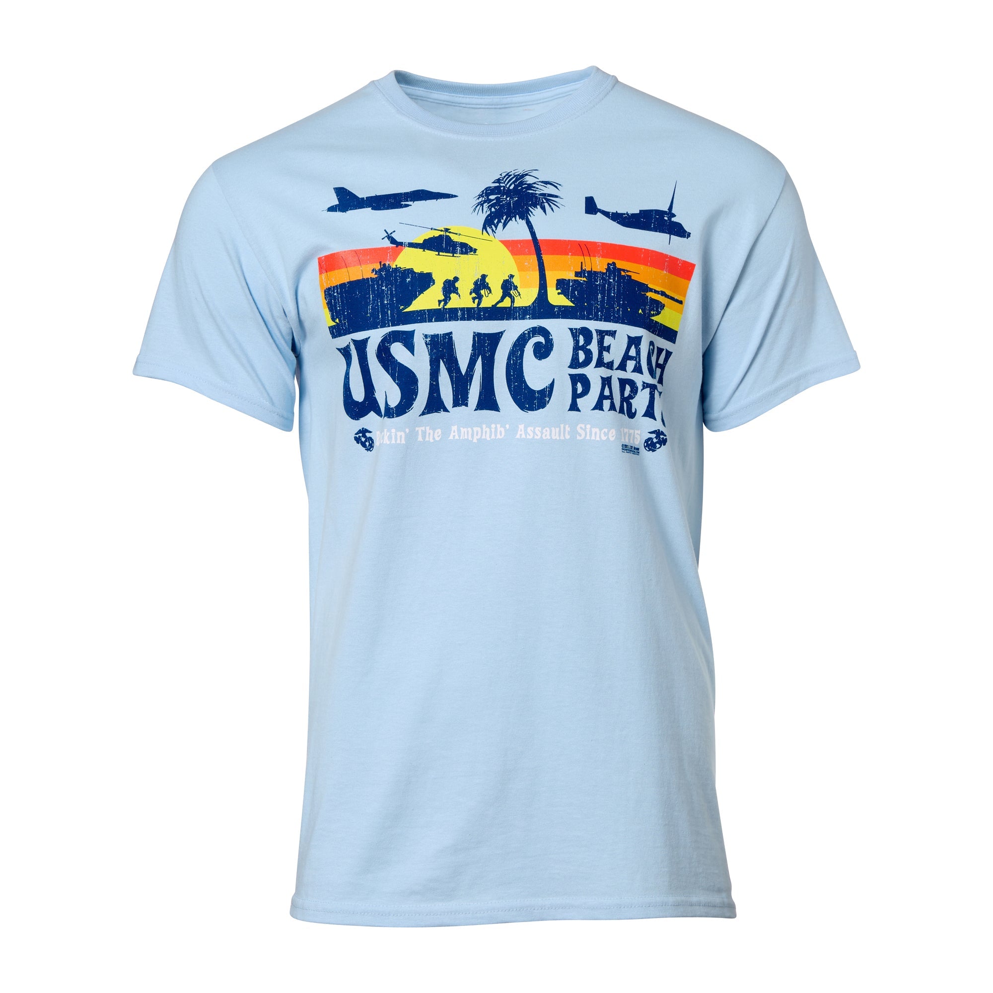 USMC Beach Party T-Shirt - Sky Blue - XL