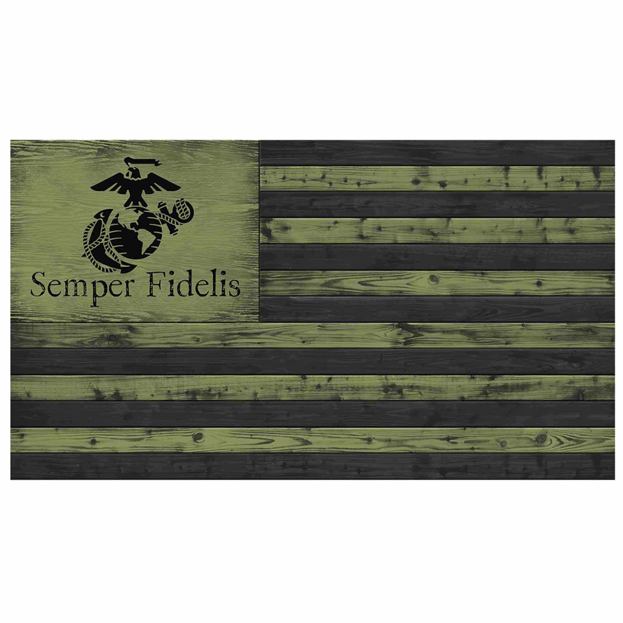 USMC EGA Wood Flag