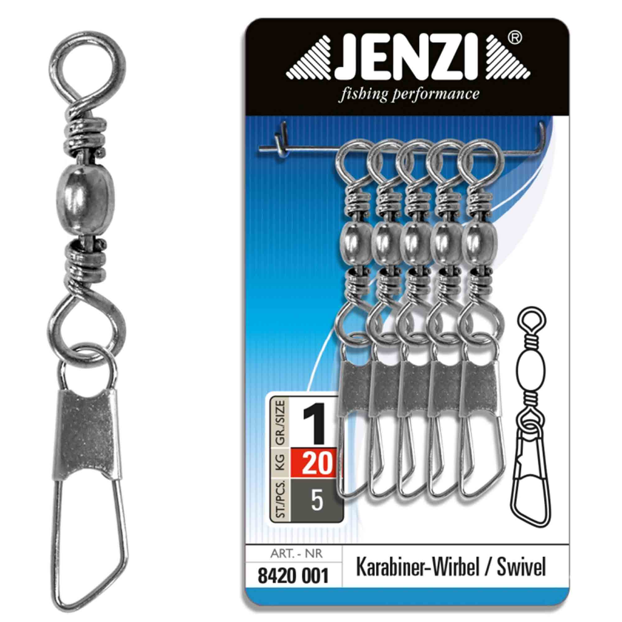 Jenzi Saltwater-Resistant Nickel Plated Connectors, Size 1, 5-Piece Set