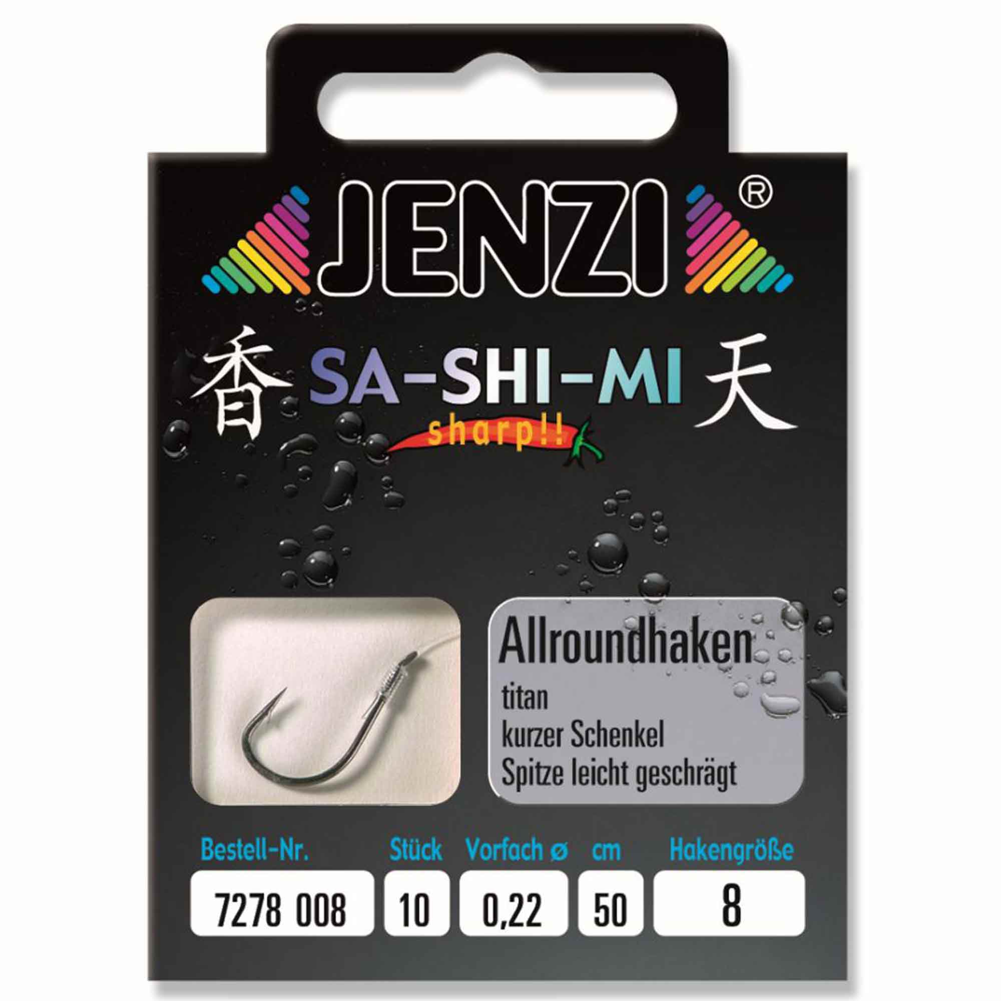 Jenzi Allround Sa-Shi-Mi Hook, Size 8, Pack of 10