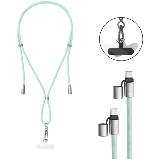 Intenso USB-C Lanyard, 1.65m, Adjustable, Quick Charge 60W, Green