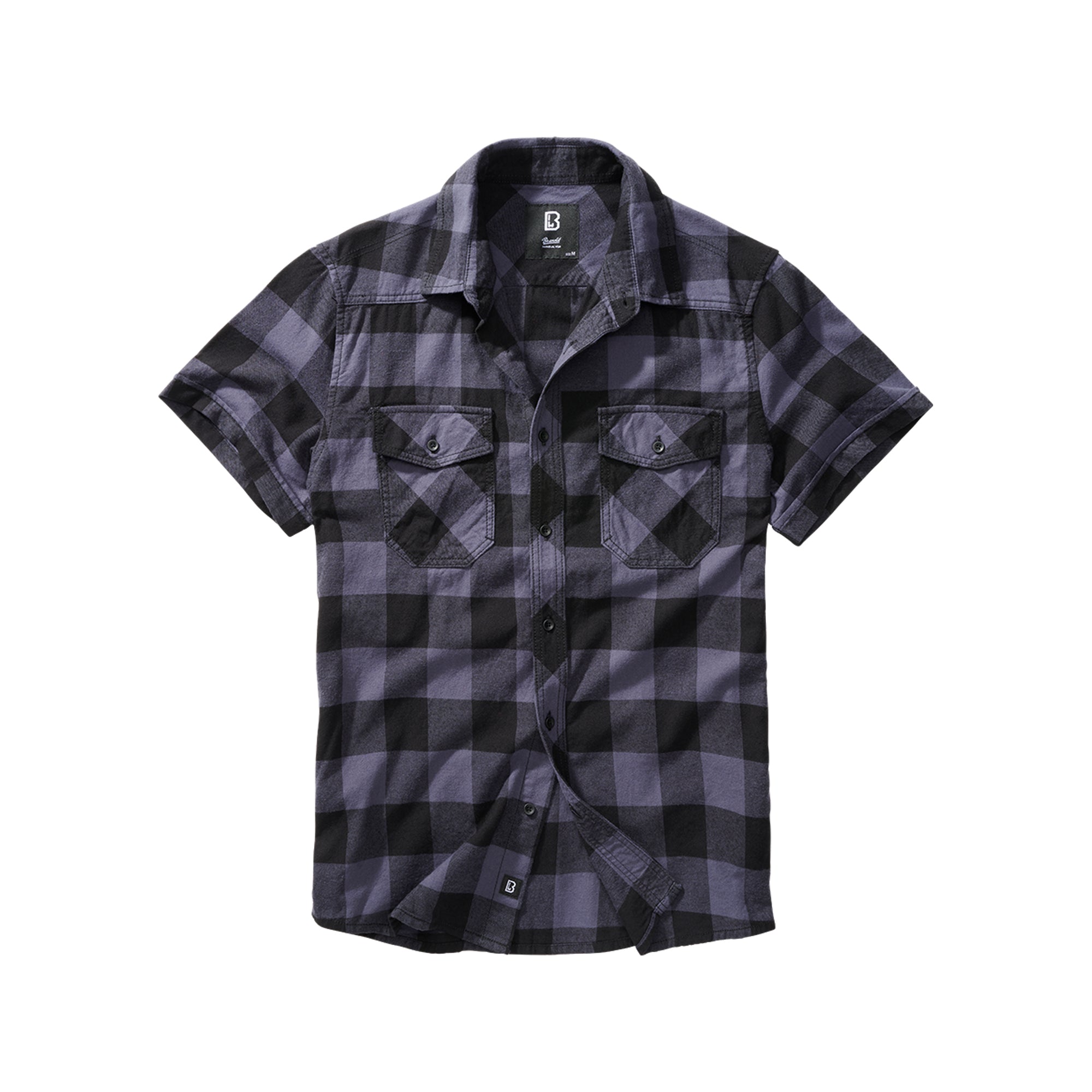 Brandit Half-Sleeve Check Shirt - Grey/M