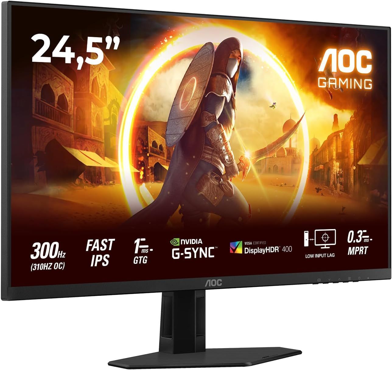AOC Gaming 25G4SRE - Écran LED - jeux - 25" (24.5" visualisable) - 1920 x 1080 Full HD (1080p) @ 310 Hz - Fast IPS - 400 cd/m² - DisplayHDR 400 - 0.3 ms - 2xHDMI, DisplayPort