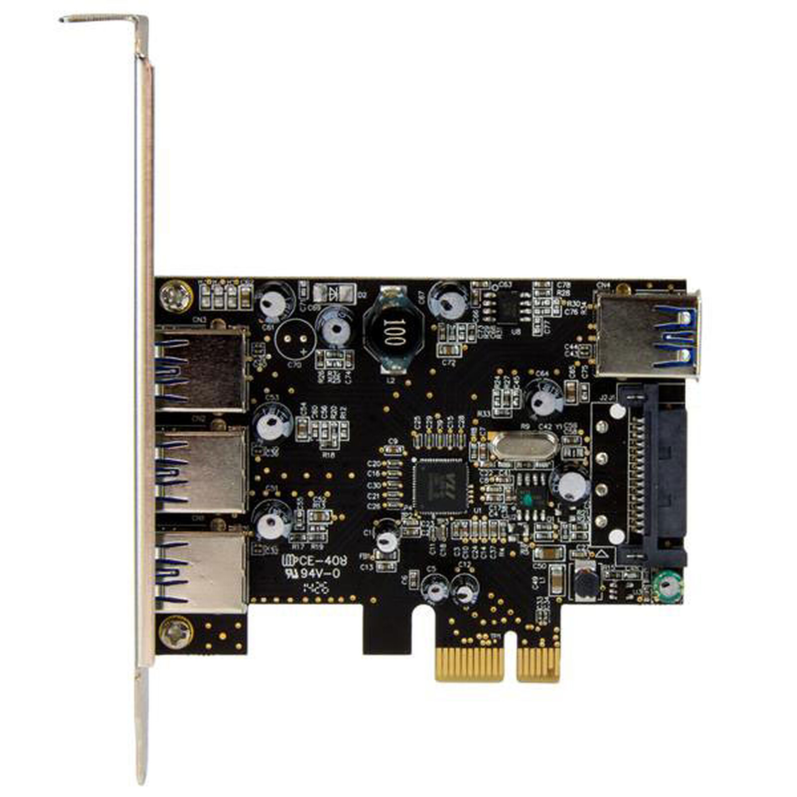 Carte contrôleur PCI-E StarTech.com (4 ports USB 3.0 Type-A - 1 interne et 3 externes)