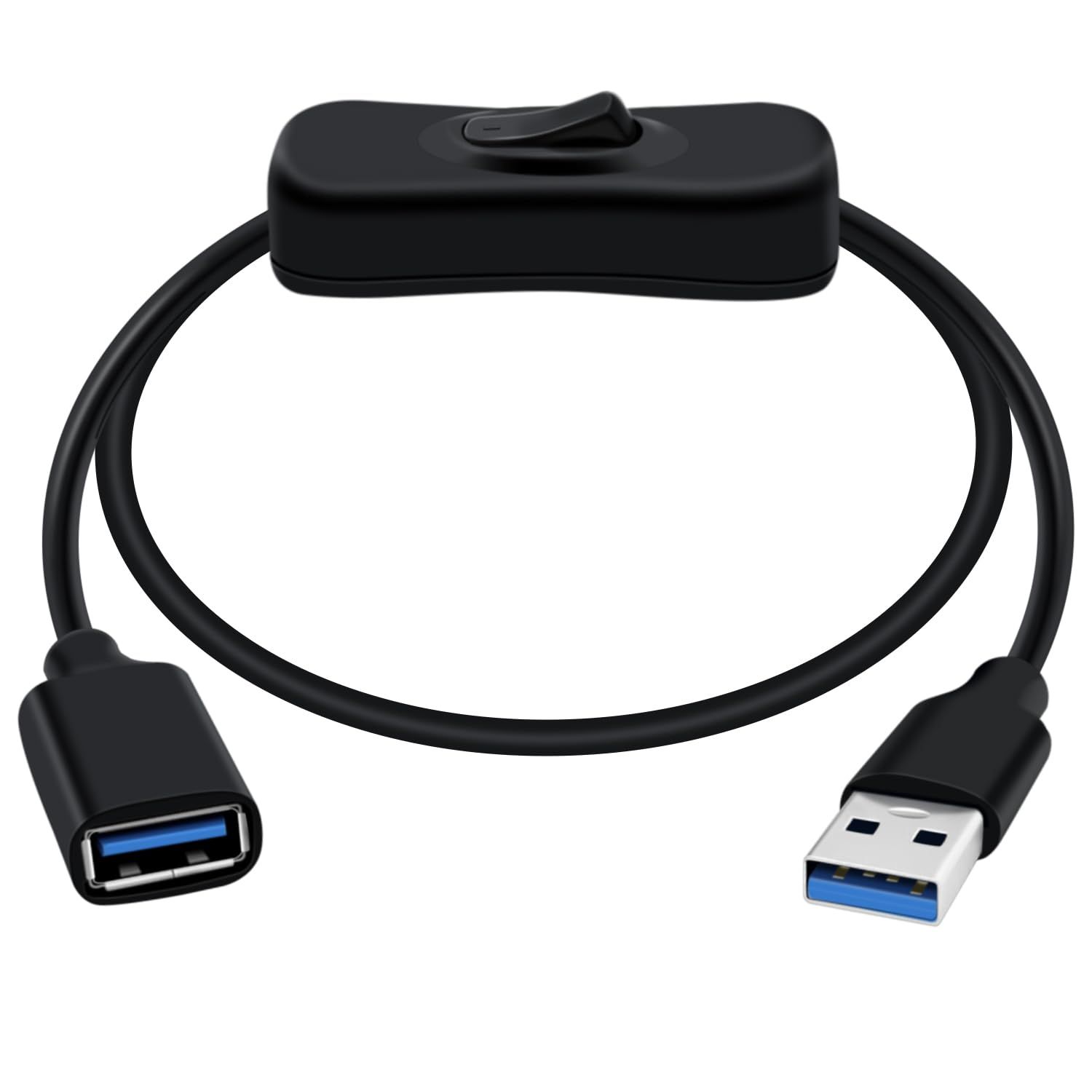 Spider Instinct USB 3.0 Extension Cable with Switch, Supports Data Transfer and Power 5Gbps, for Laptop (Black, 1M) [ZHB1534]