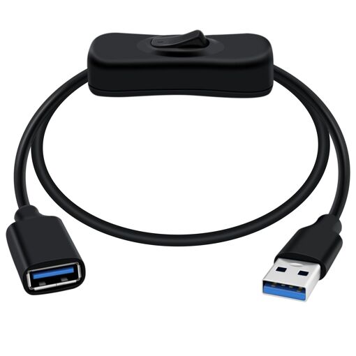Spider Instinct USB 3.0 Extension Cable with Switch, Supports Data Transfer and Power 5Gbps, for Laptop (Black, 1M) [ZHB1534]