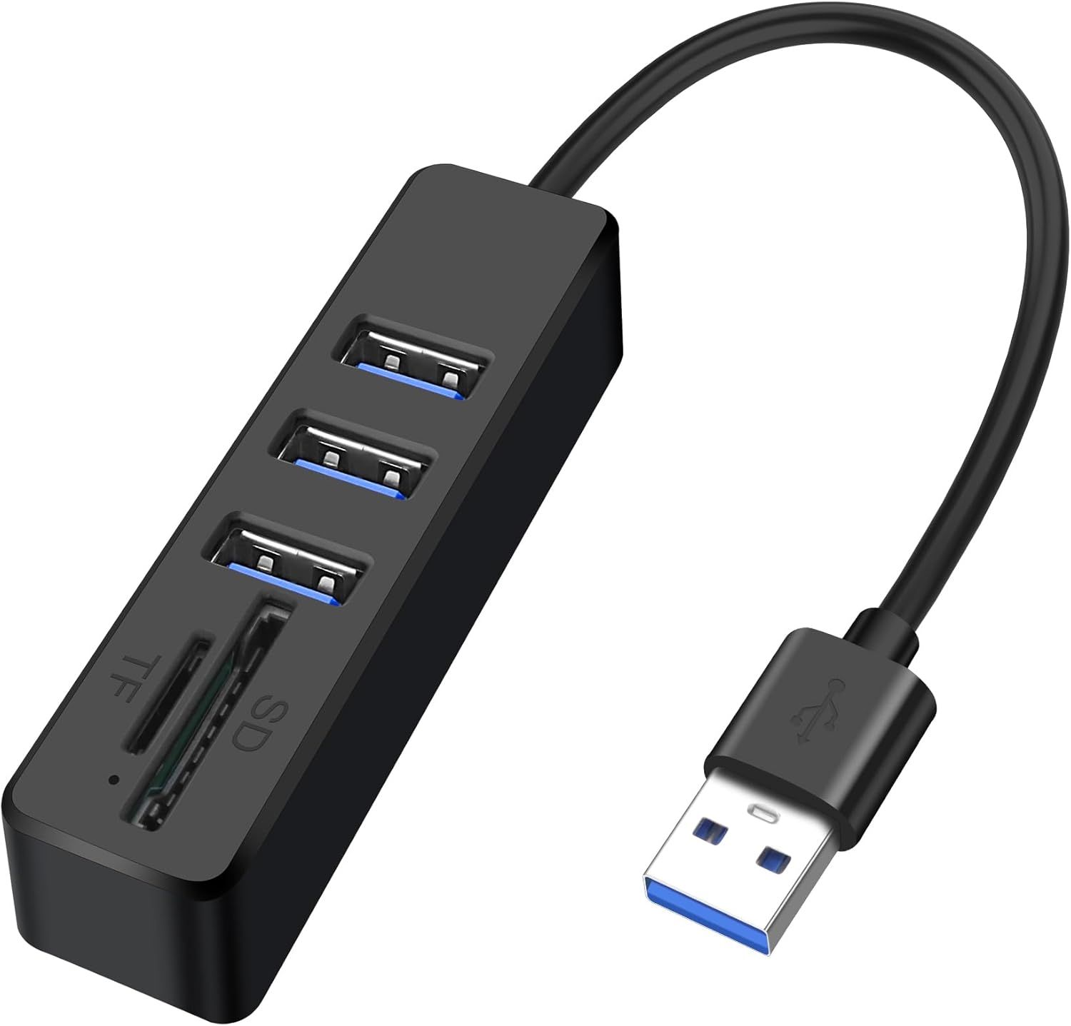SPIDER INSTINCT 5-in-1 USB Hub - Multiport USB A Adapter with 3 USB Type-A Ports, SD/TF Card Reader, USB 2.0 Station Dock, USB A to USB A Connector