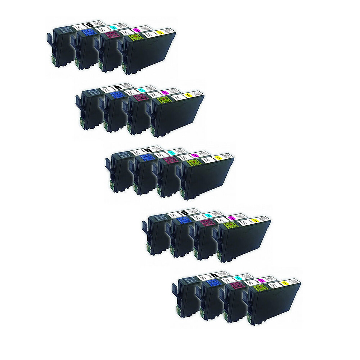 Multipack compatible Epson 604XL Ananas (10x noir + 10x cyan + 10x magenta + 10x jaune)