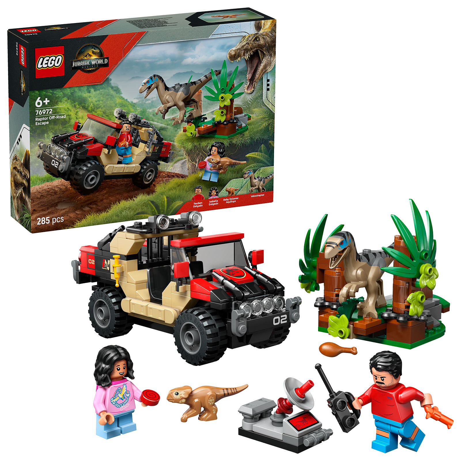 LEGO Jurassic World 76972 Velociraptor and 4x4 Escape