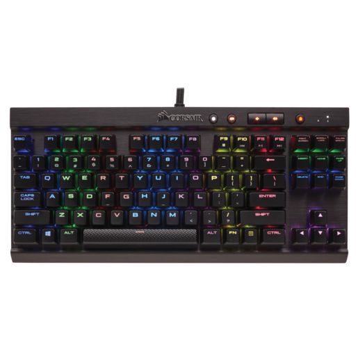 CORSAIR Gaming K65 RGB RAPIDFIRE Compact Mechanical - Clavier - backlit - USB - Français - commutateur : CHERRY MX Speed - aluminium brossé anodisé